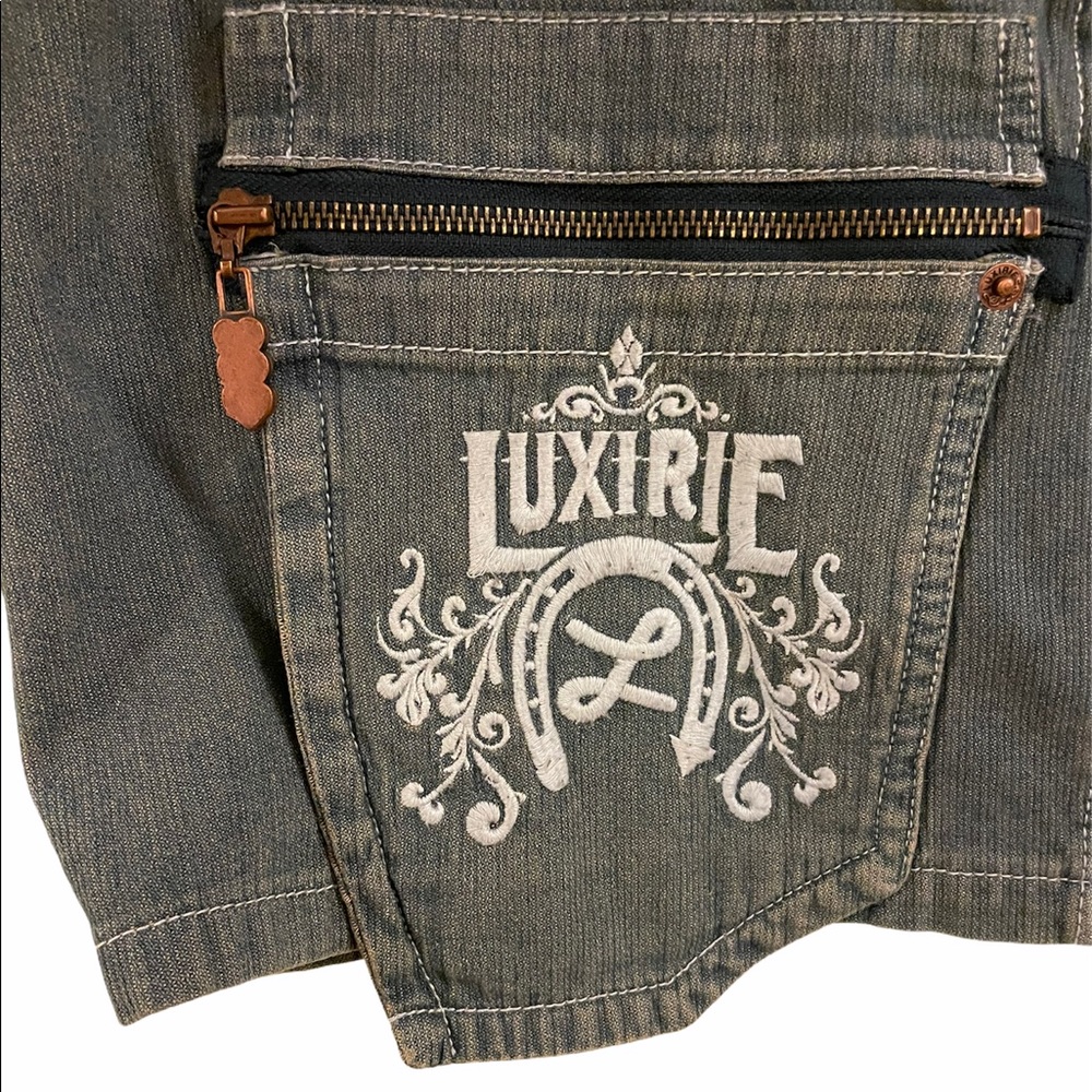 🎉HOST PICK🎉 RARE Luxirie by LRG Jeweled Overalls - Picture 9 of 16